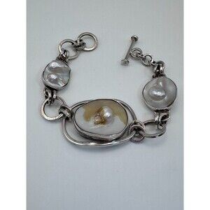 Lapidario Barrera 950 Silver Bracelet – Sculptural Blister Pearl Design